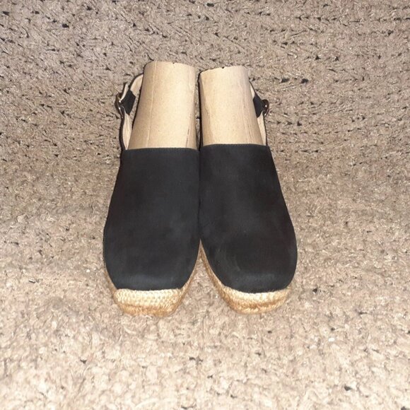 GAIMO-Black Suede Closed Toe Espadrilles-Buckle Slingback-Sz 37/6.5-NWOB - Picture 3 of 7